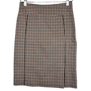 Margaret M Plaid Pencil Skirt Stretch Pull On Comfortable Small‎ Black Orange